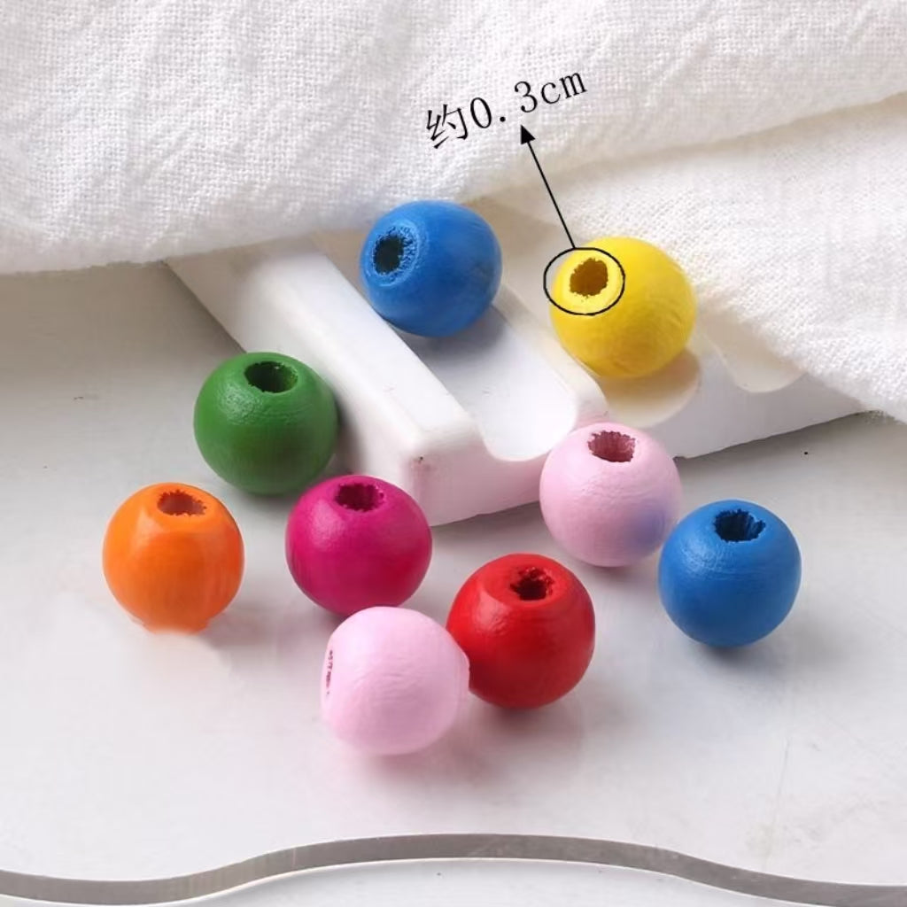 カラフル木ビーズ