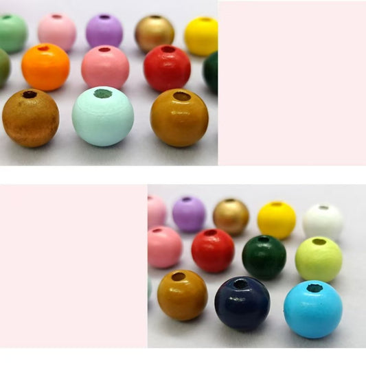 カラフル木ビーズ