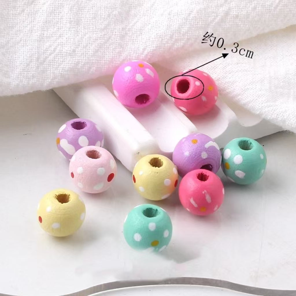 カラフル木ビーズ