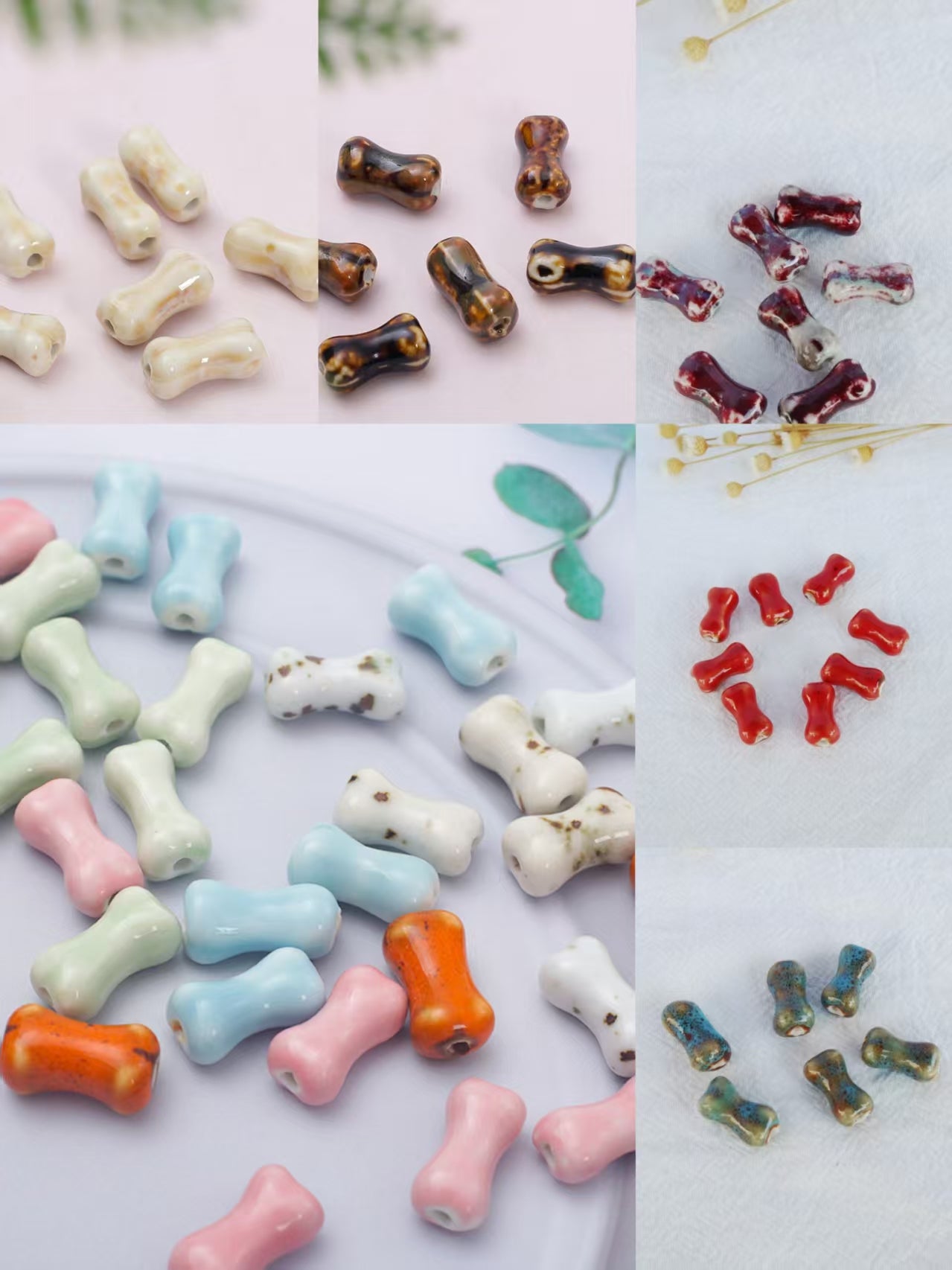 可愛い陶磁器ビーズ