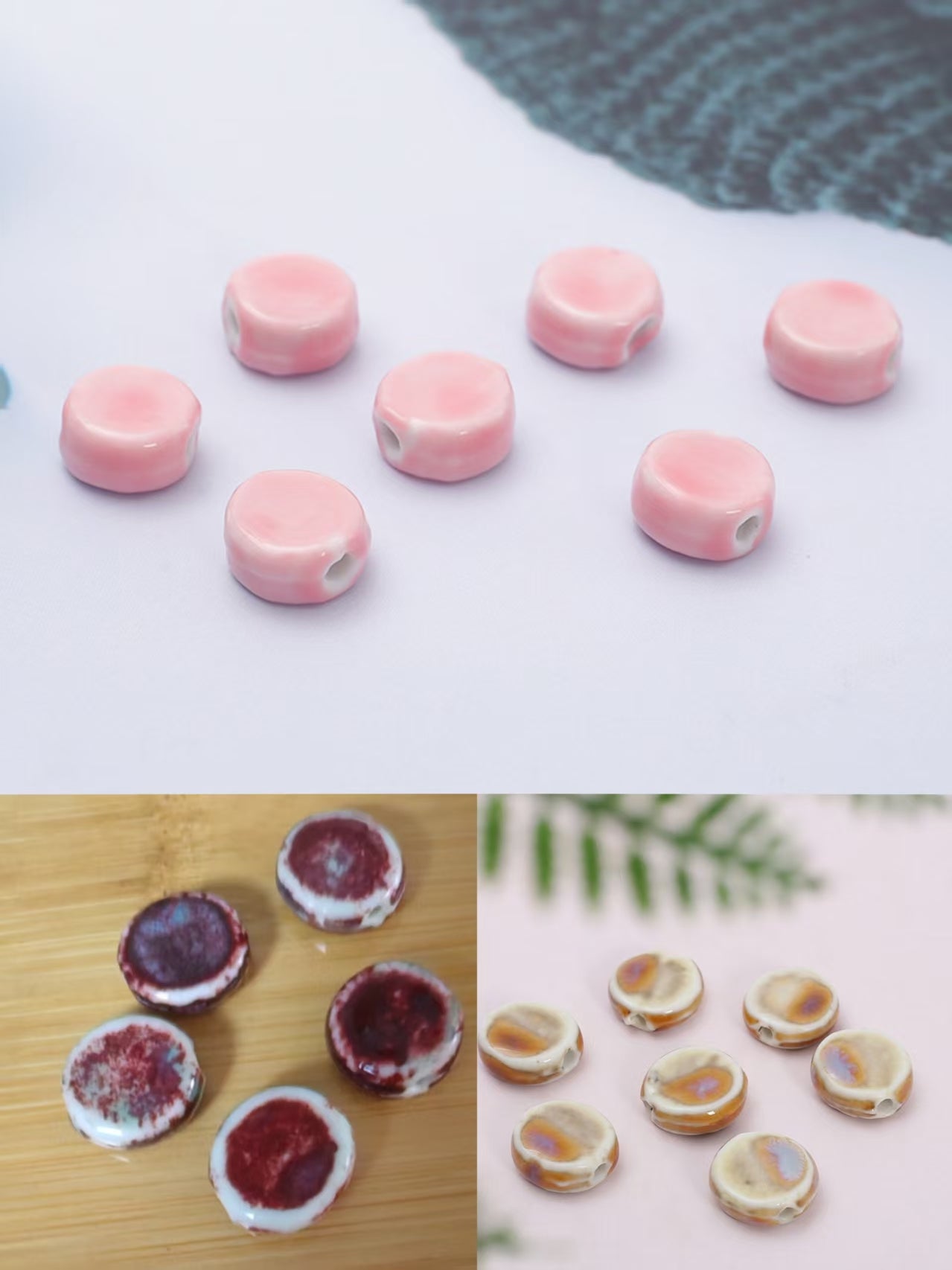 可愛い陶磁器ビーズ