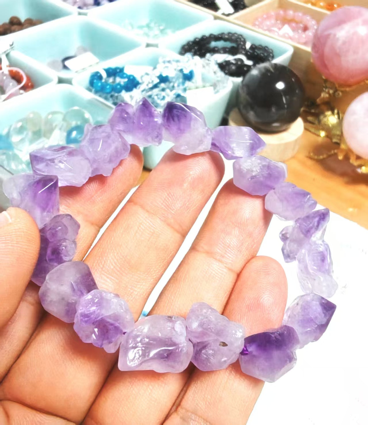 アメジスト原石ブレスレット