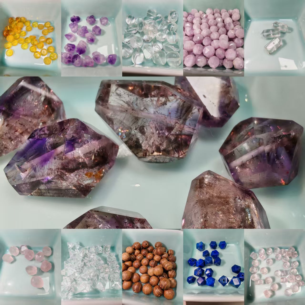 天然石原石ビーズと色んな形石