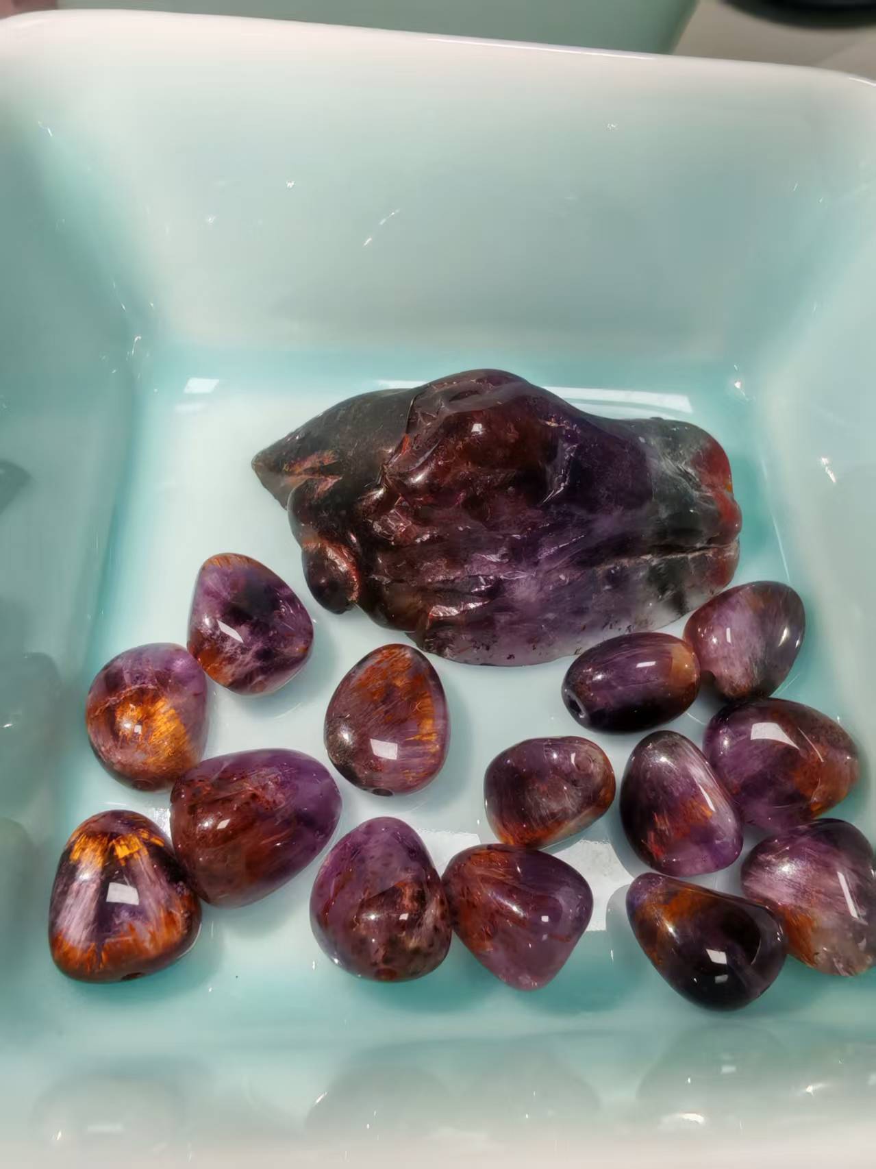 天然石原石ビーズと色んな形石