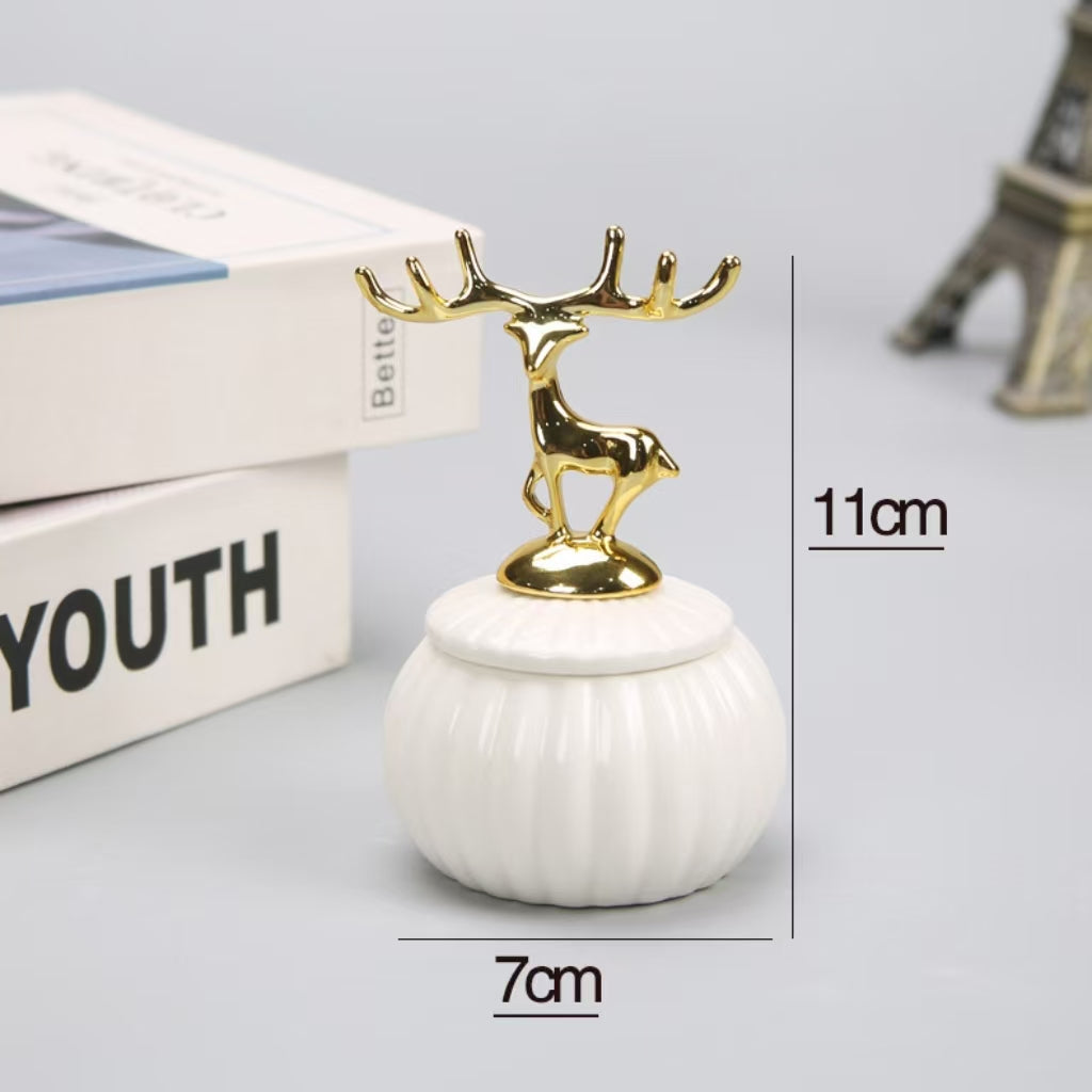 蓋付き装飾入り指輪 収納 陶器