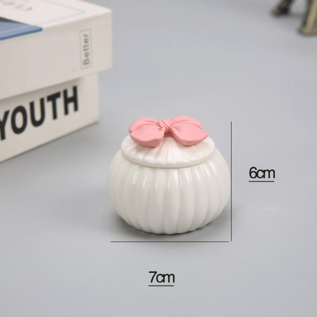 蓋付き装飾入り指輪 収納 陶器