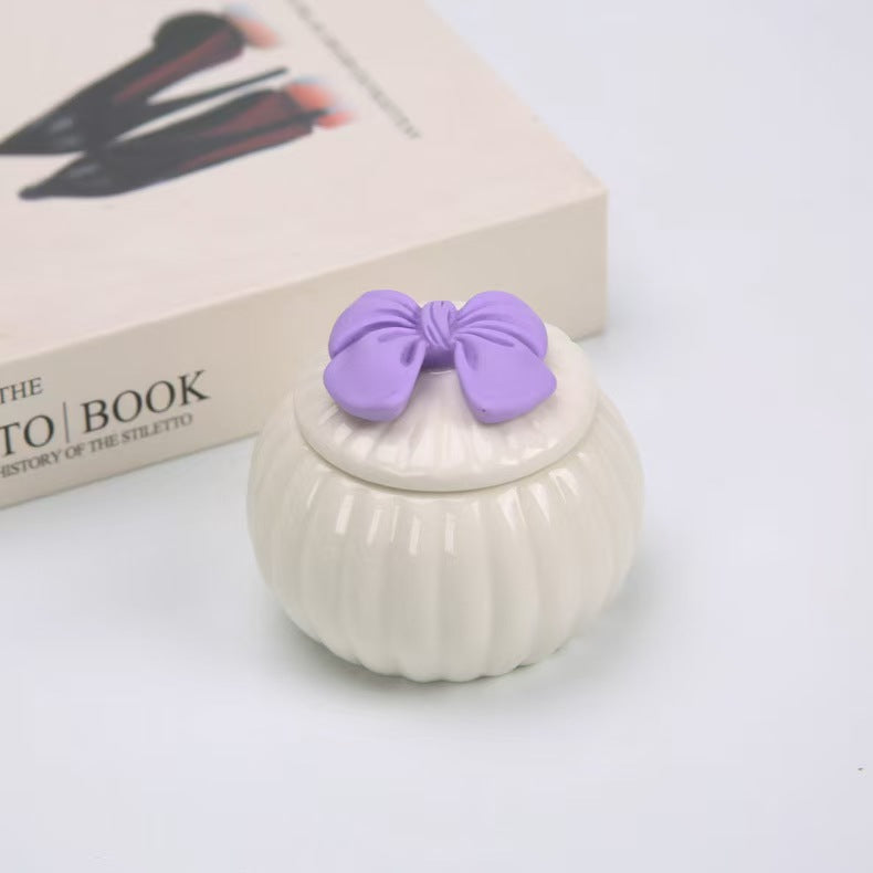 蓋付き装飾入り指輪 収納 陶器