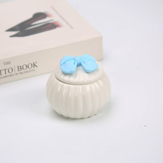 蓋付き装飾入り指輪 収納 陶器