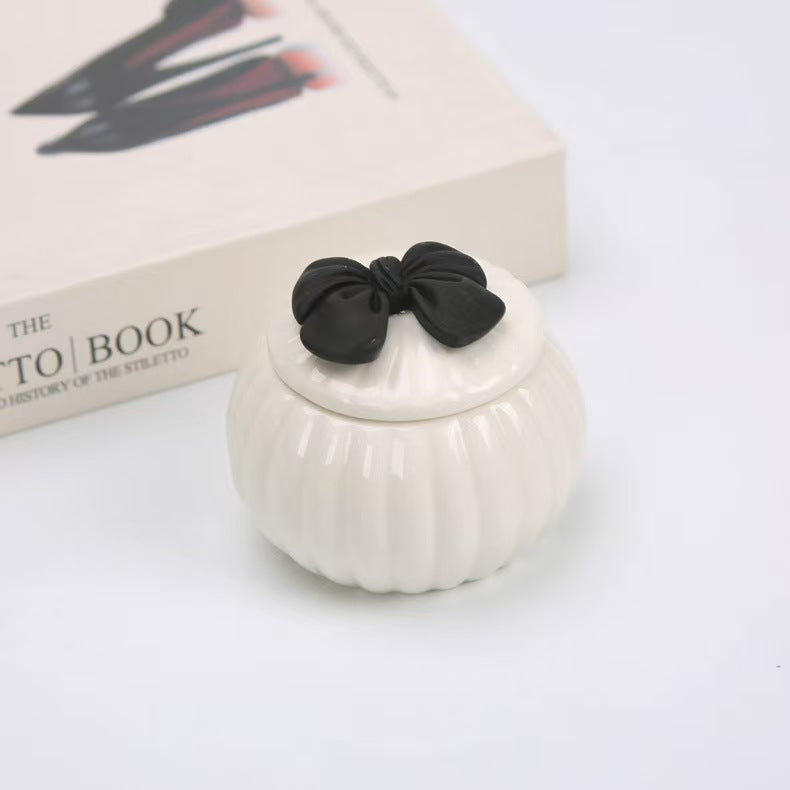 蓋付き装飾入り指輪 収納 陶器