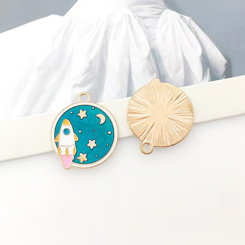 手作り用ネックレス、ブレスレット留め金、キーホルダーパーツ、合金チャーム、オイルドロップ合金ペンダント